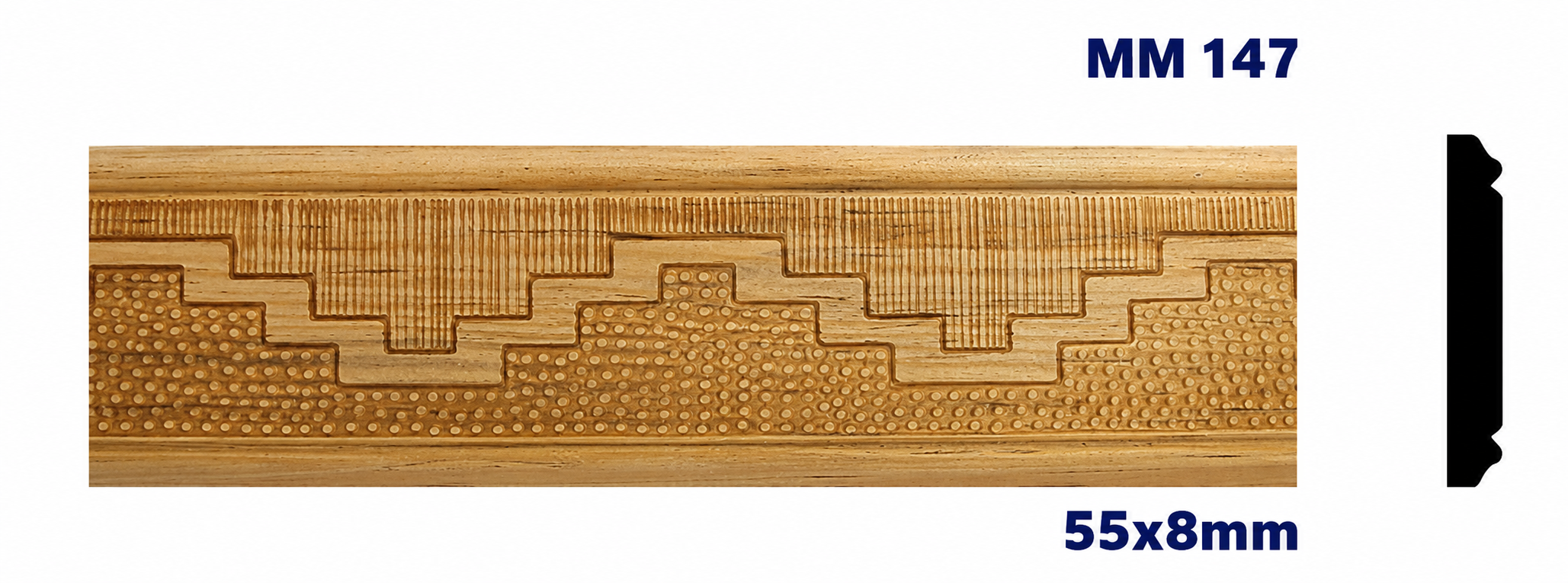 Moldura de madera grabada para mueble MM-147 – Kit de 2 piezas