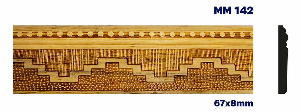 Moldura de madera grabada para mueble MM-142 – Kit de 4 piezas