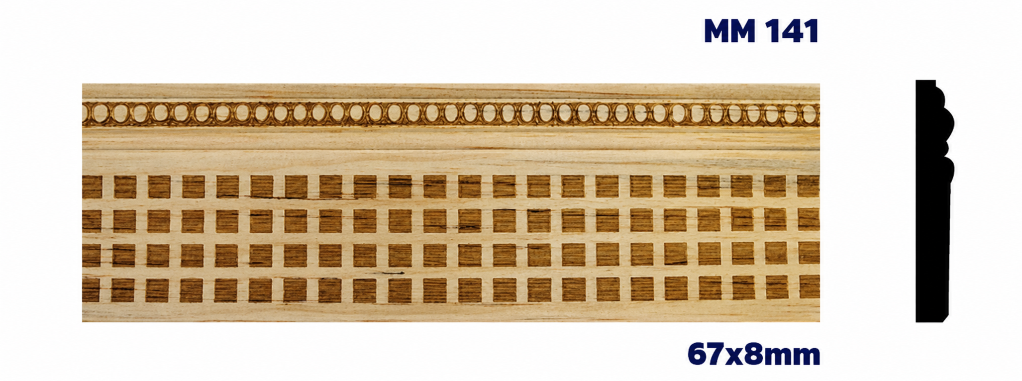 Moldura de madera grabada para mueble MM-141 – Kit de 2 piezas