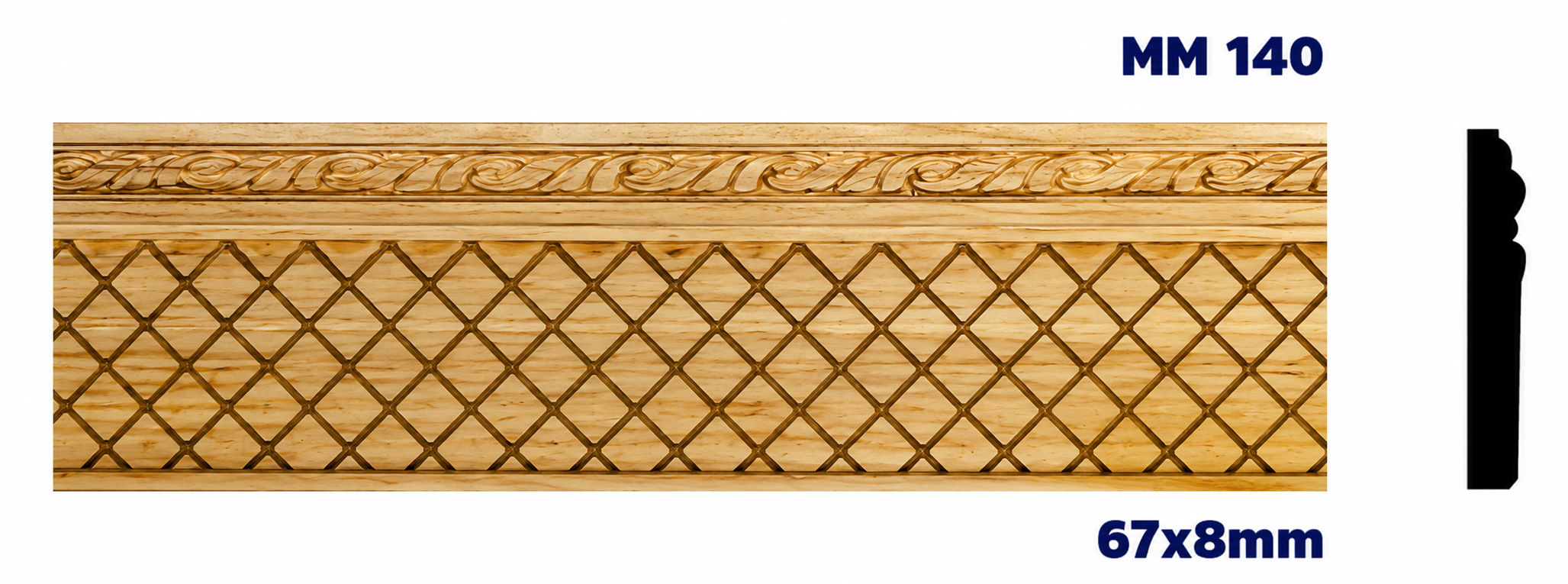 Moldura de madera grabada para mueble MM-140 – Kit de 2 piezas