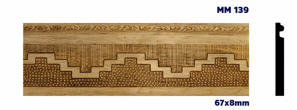 Moldura de madera grabada para mueble MM-139 – Kit de 4 piezas