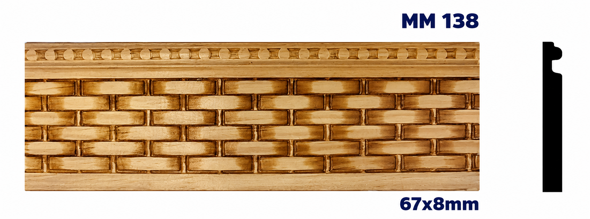 Moldura de madera grabada para mueble MM-138 – Kit de 2 piezas