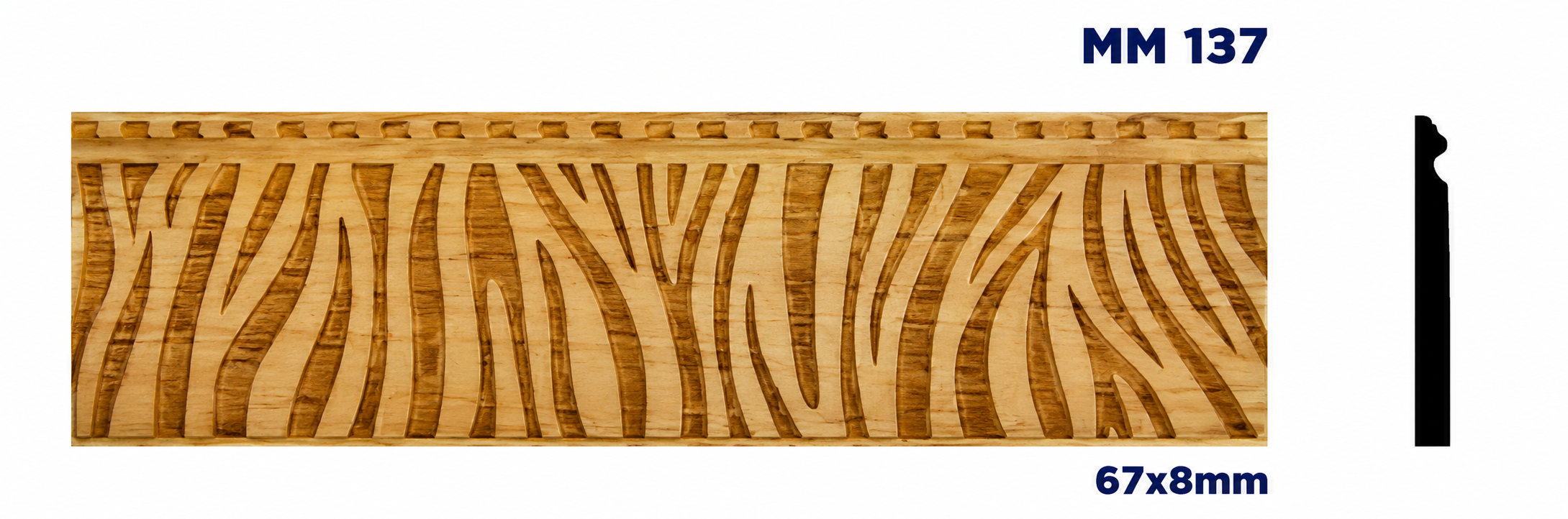 Moldura de madera grabada para mueble MM-137 – Kit de 2 piezas
