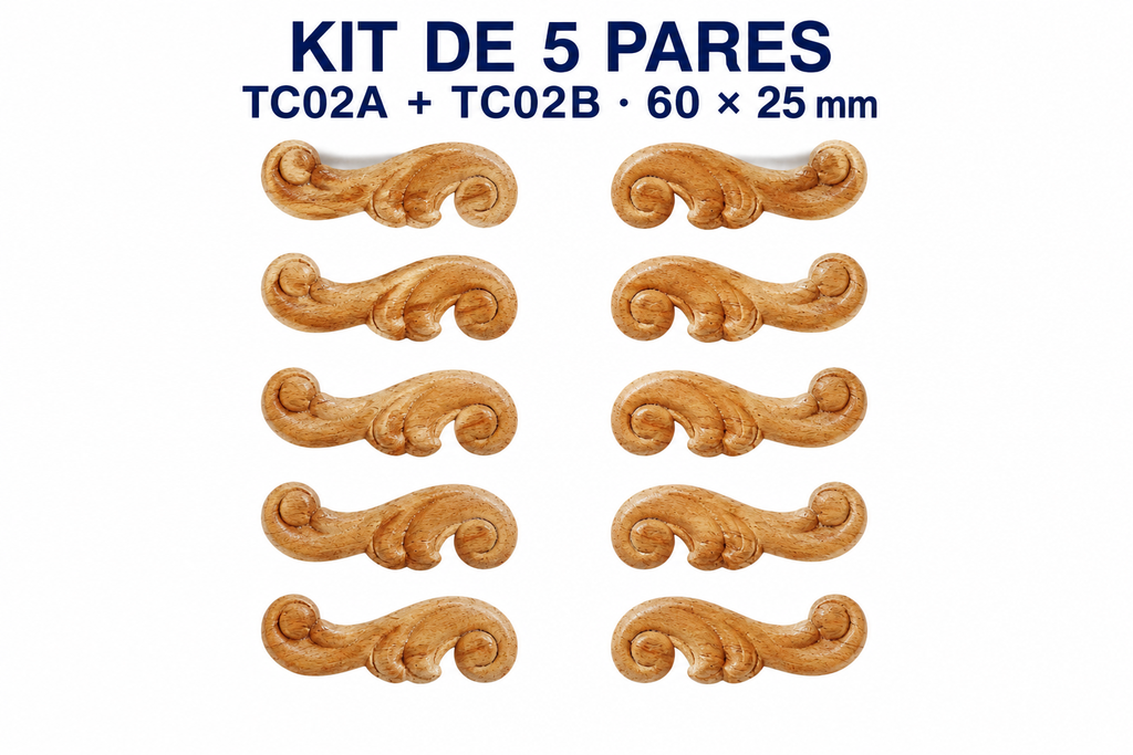 Kit de 10 pares de aplicaciones decorativas TC02
