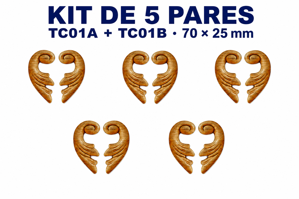 Kit de 10 pares de aplicaciones decorativas TC01