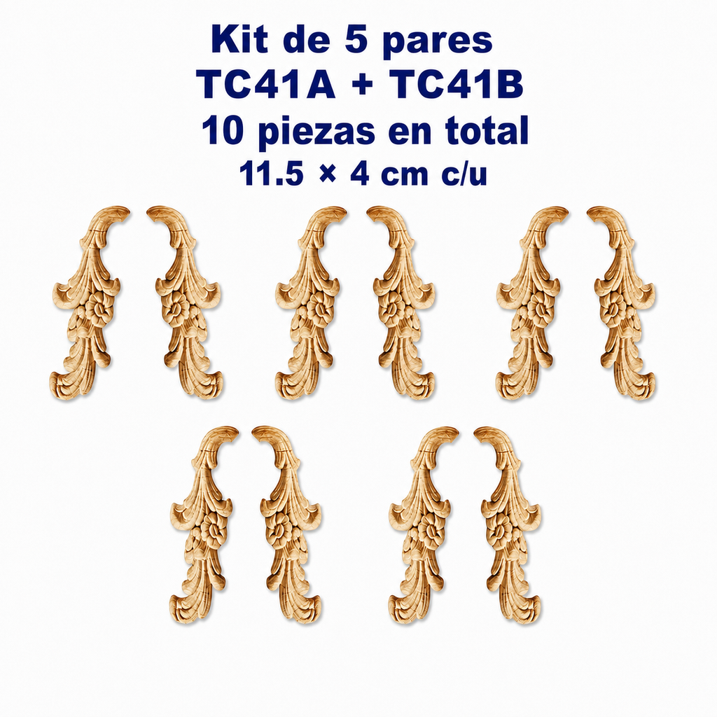 Kit de 5 pares de aplicaciones decorativas TC41