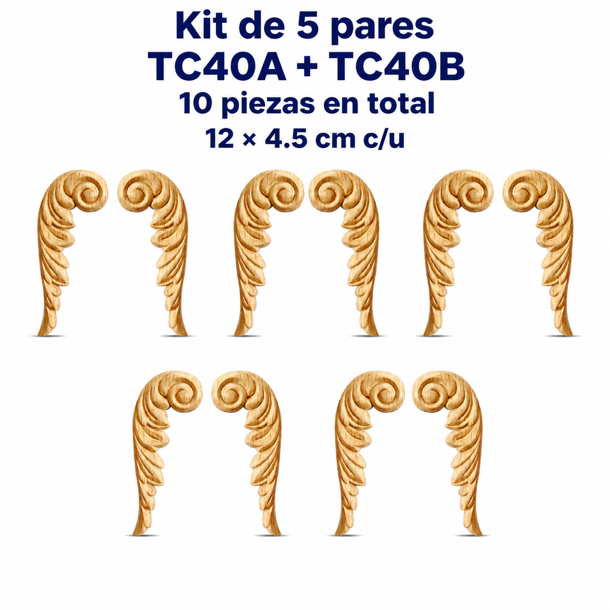 Kit de 5 pares de aplicaciones decorativas TC40