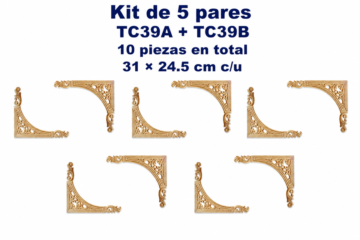 Kit de 5 pares de aplicaciones decorativas TC39