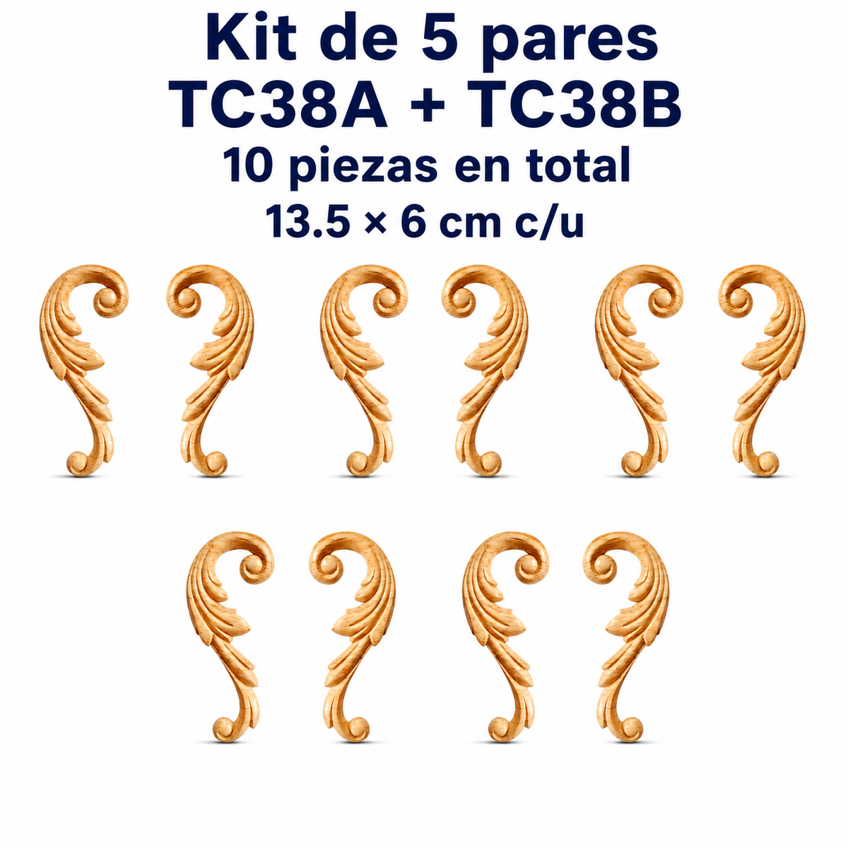 Kit de 5 pares de aplicaciones decorativas TC38