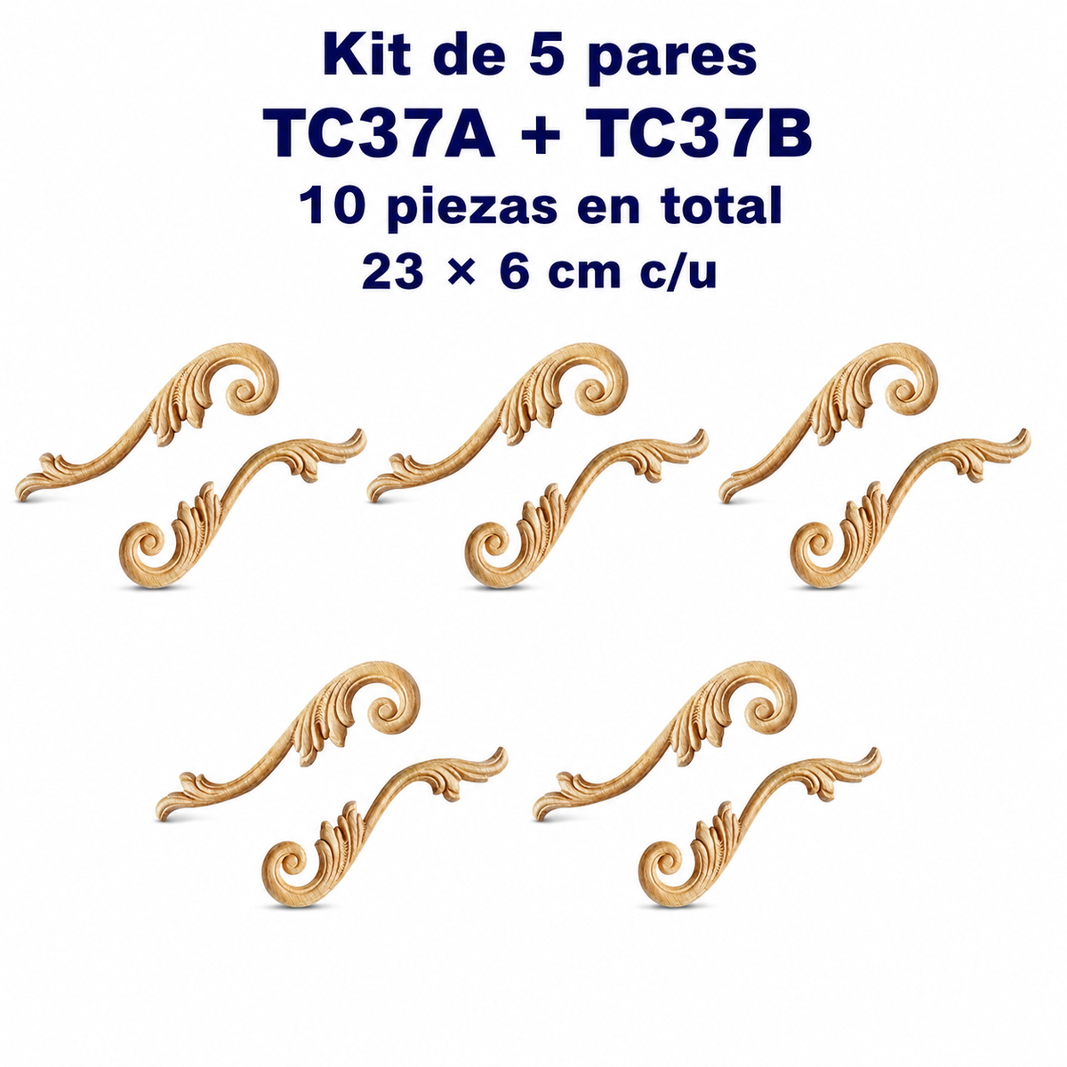 Kit de 5 pares de aplicaciones decorativas TC37