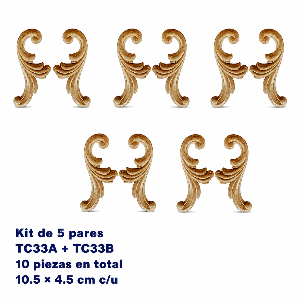 Kit de 5 pares de aplicaciones decorativas TC33