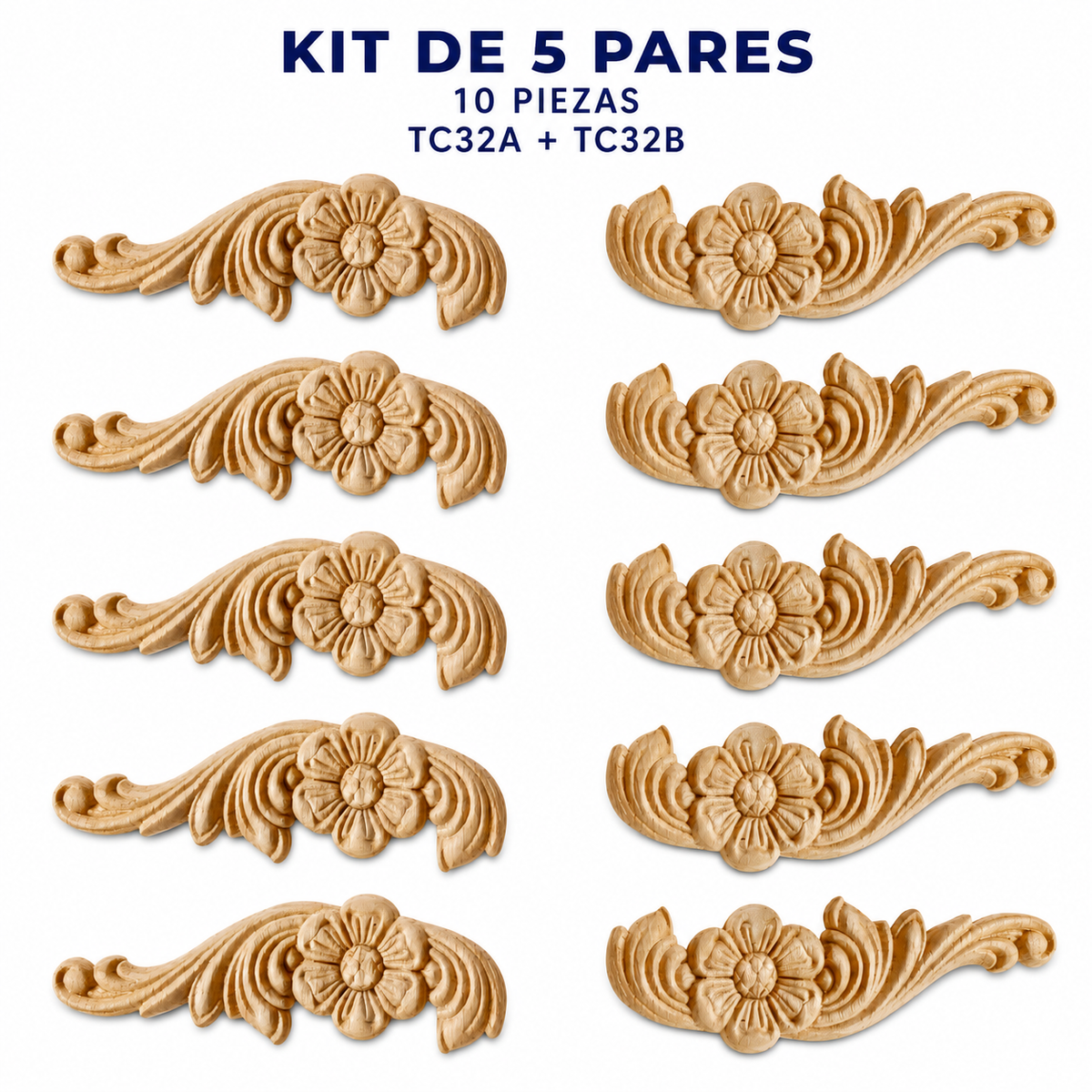 Kit de 5 pares de aplicaciones decorativas TC32