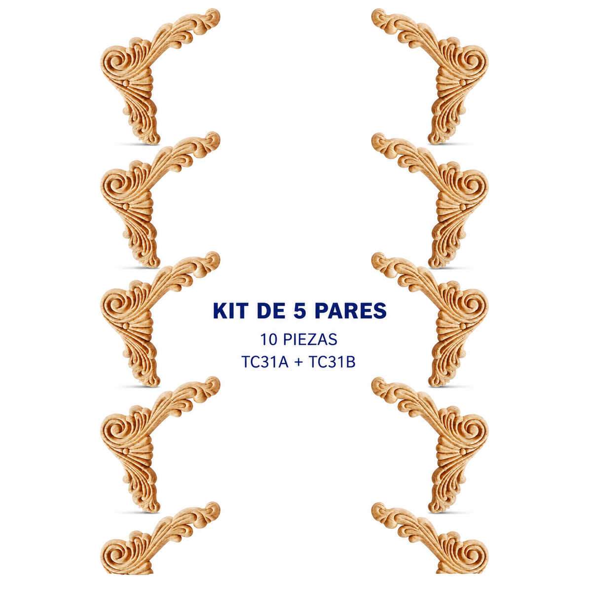 Kit de 5 pares de aplicaciones decorativas TC31