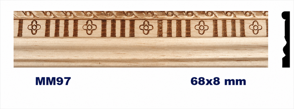 Moldura de madera grabada para mueble MM-97 – Kit de 4 piezas