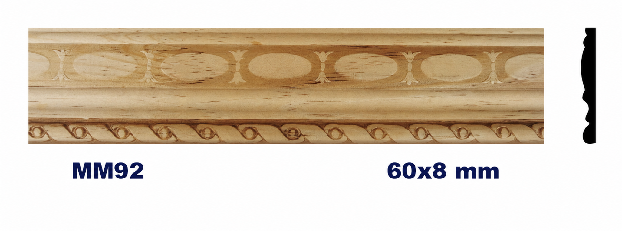 Moldura de madera grabada para mueble MM-92 – Kit de 2 piezas