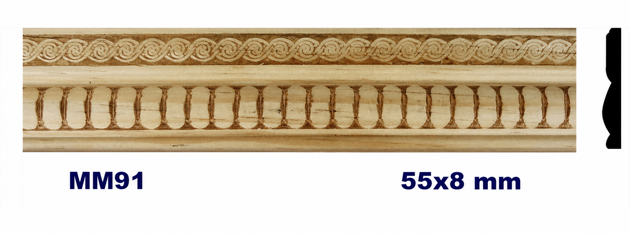 Moldura de madera grabada para mueble MM-91 – Kit de 2 piezas
