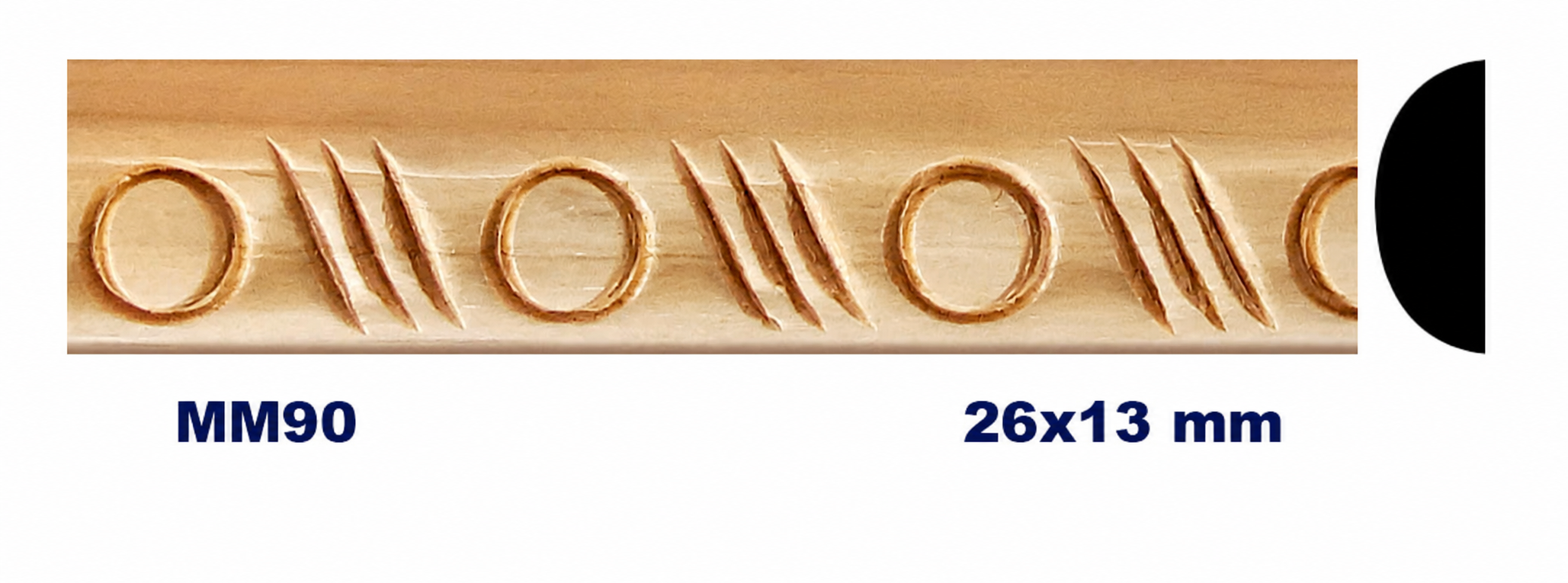 Moldura de madera grabada para mueble MM-90 – Kit de 2 piezas