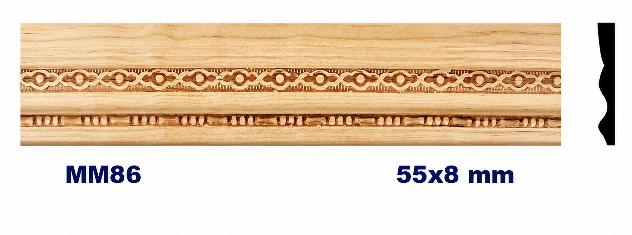 Moldura de madera grabada para mueble MM-86 – Kit de 2 piezas