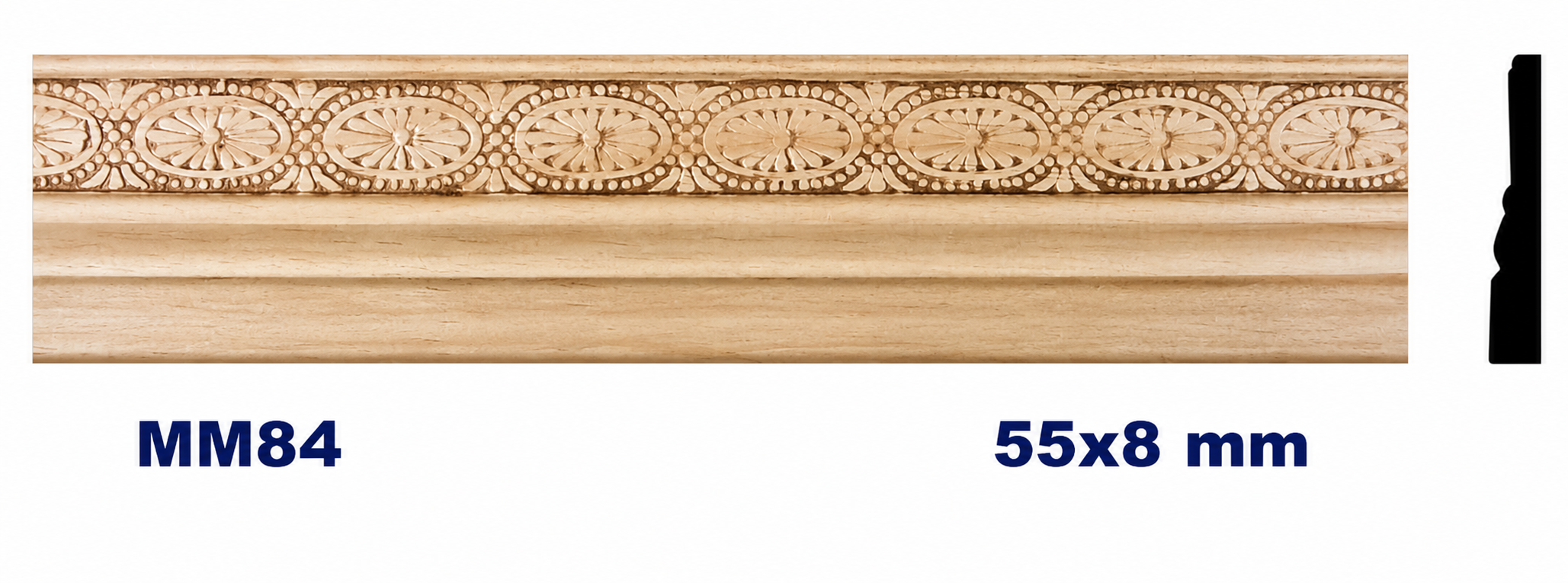 Moldura de madera grabada para mueble MM-84 – Kit de 2 piezas