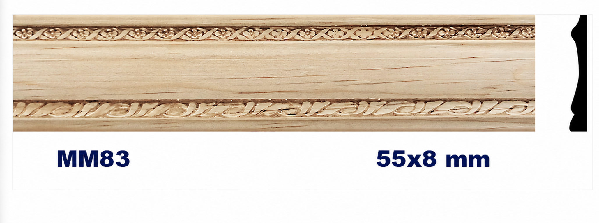 Moldura de madera grabada para mueble MM-83 – Kit de 2 piezas