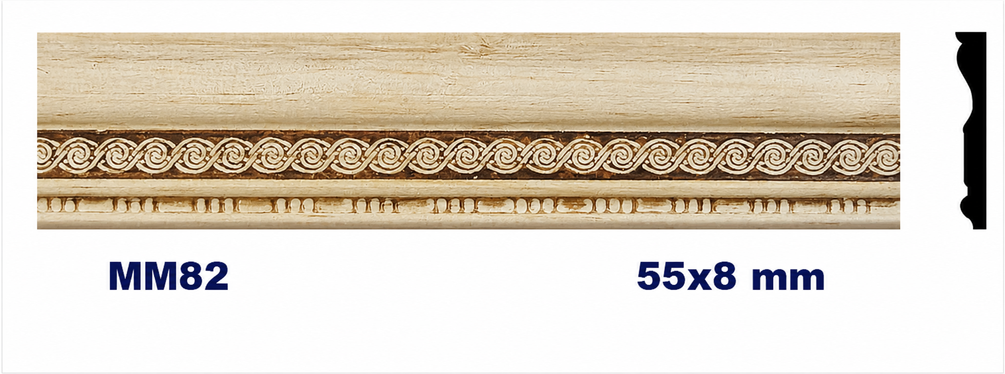 Moldura de madera grabada para mueble MM-82 – Kit de 2 piezas
