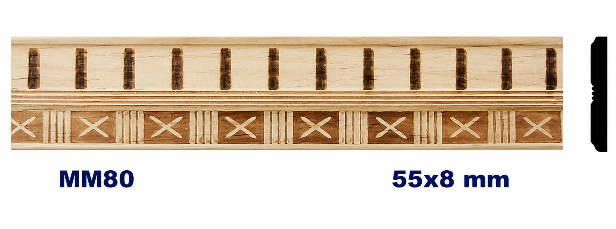 Moldura de madera grabada para mueble MM-80 – Kit de 2 piezas