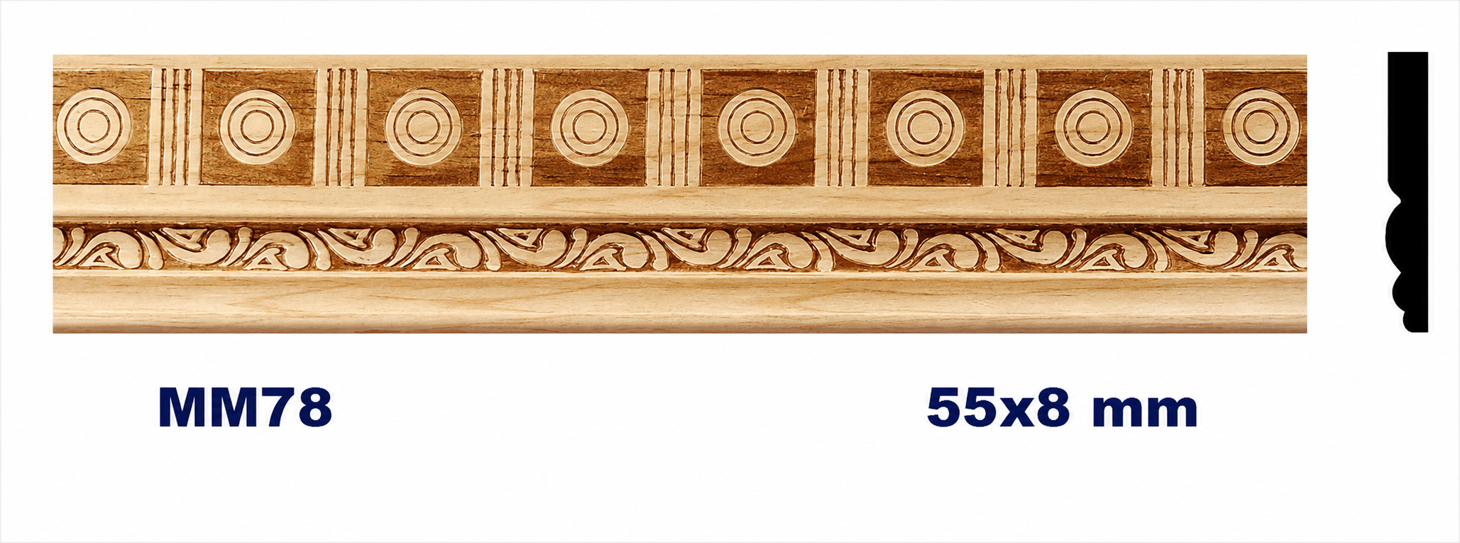 Moldura de madera grabada para mueble MM-78 – Kit de 2 piezas