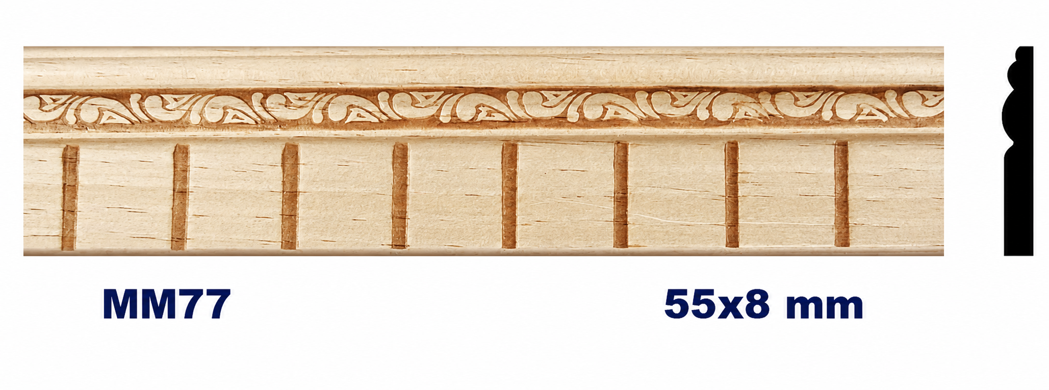 Moldura de madera grabada para mueble MM-77 – Kit de 2 piezas