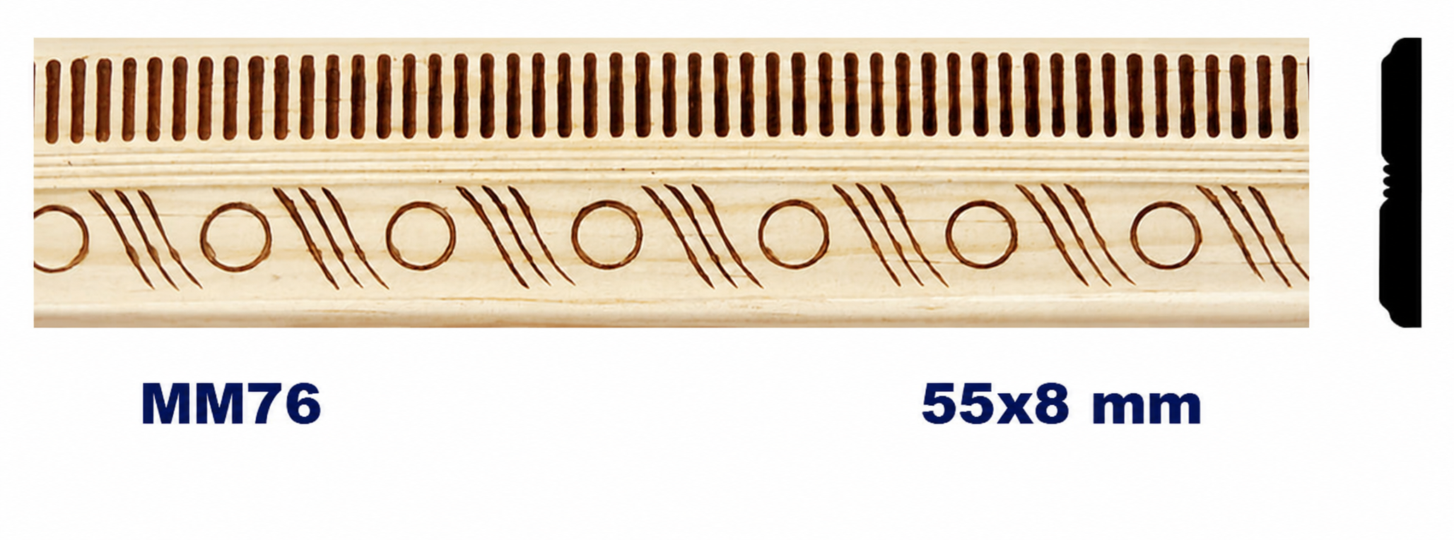 Moldura de madera grabada para mueble MM-76 – Kit de 2 piezas