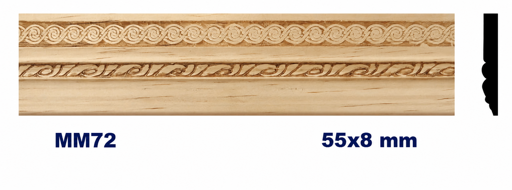 Moldura de madera grabada para mueble MM-72 – Kit de 2 piezas