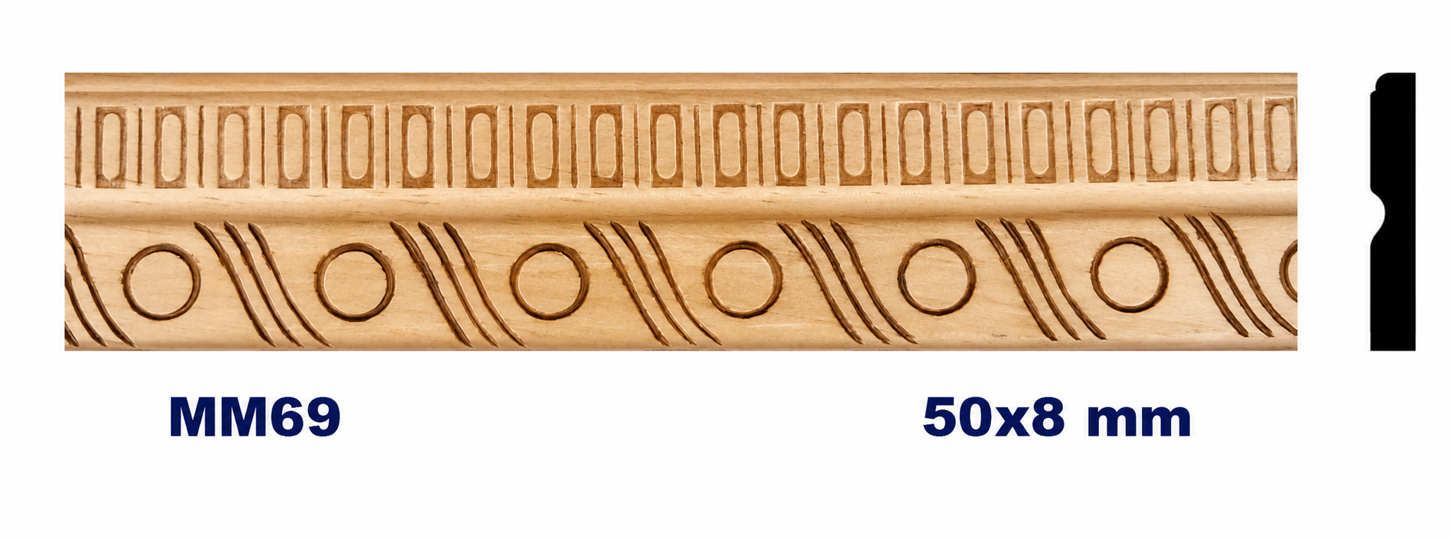 Moldura de madera grabada para mueble MM-69 – Kit de 2 piezas