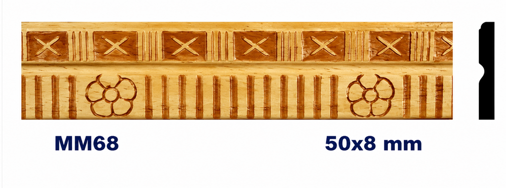 Moldura de madera grabada para mueble MM-68 – Kit de 4 piezas