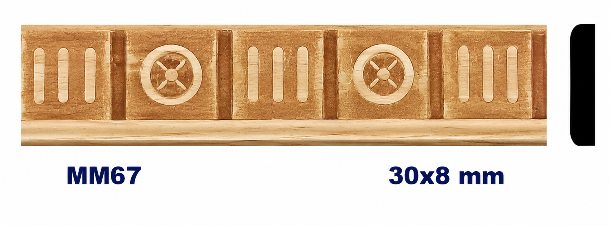 Moldura de madera grabada para mueble MM-67 – Kit de 2 piezas