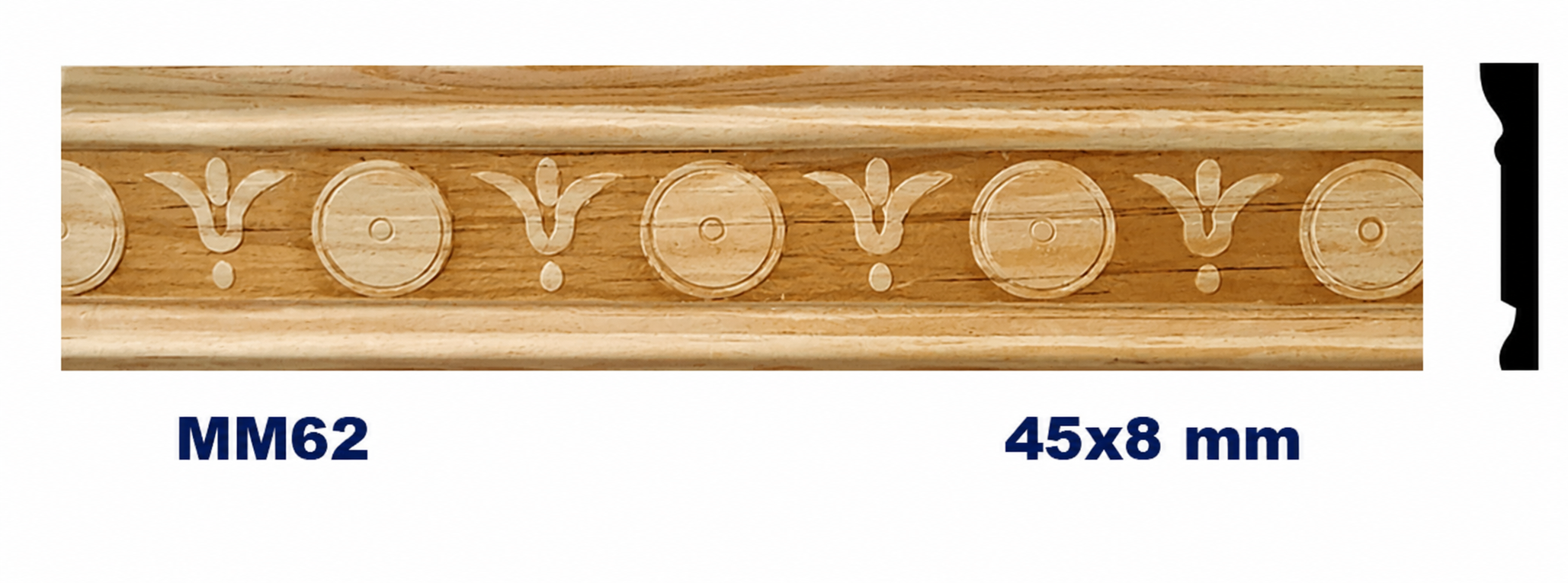 Moldura de madera grabada para mueble MM-62 – Kit de 2 piezas