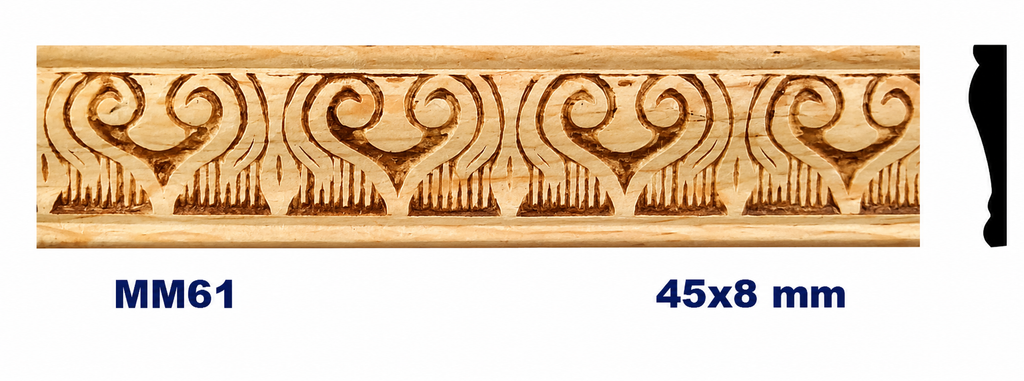 Moldura de madera grabada para mueble MM-61 – Kit de 4 piezas