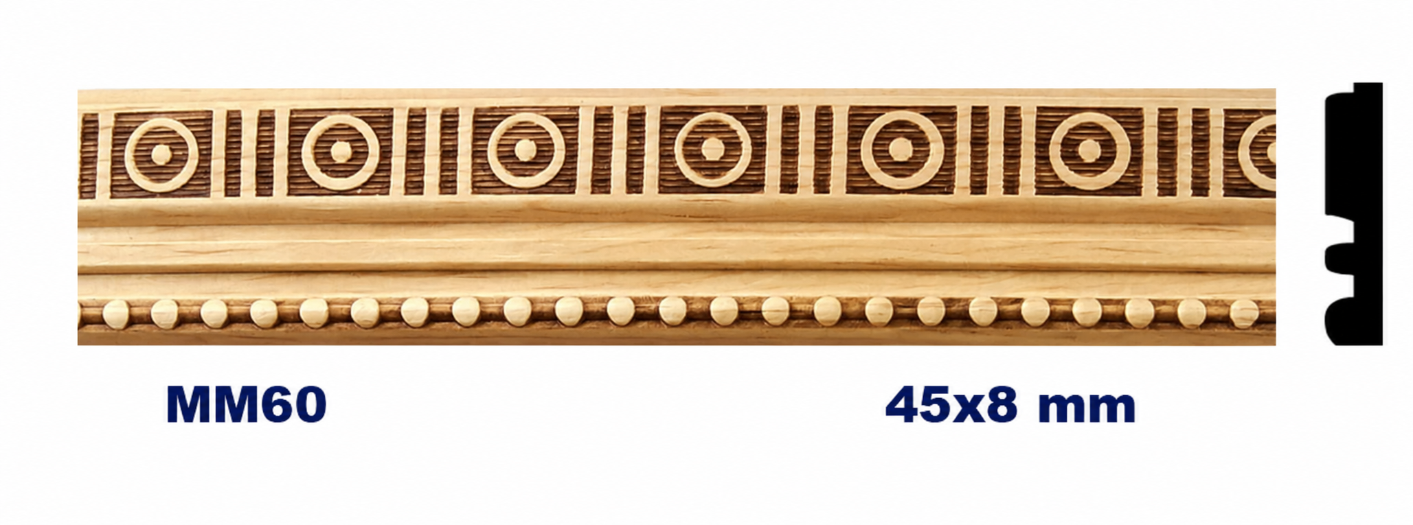 Moldura de madera grabada para mueble MM-60 – Kit de 2 piezas