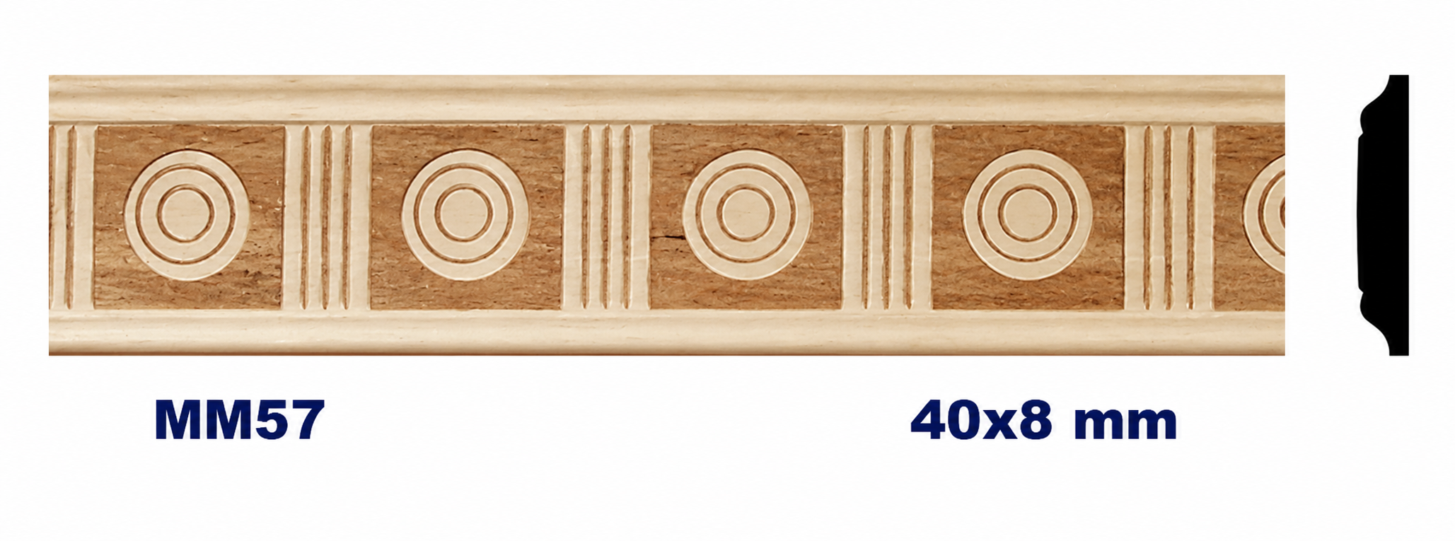 Moldura de madera grabada para mueble MM-57 – Kit de 2 piezas