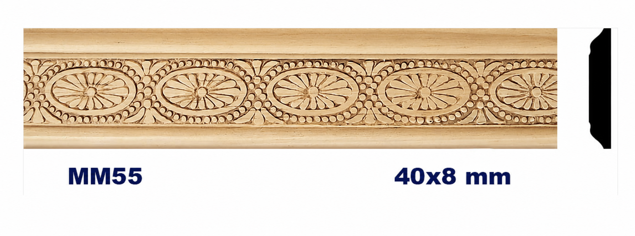 Moldura de madera grabada para mueble MM-55 – Kit de 2 piezas