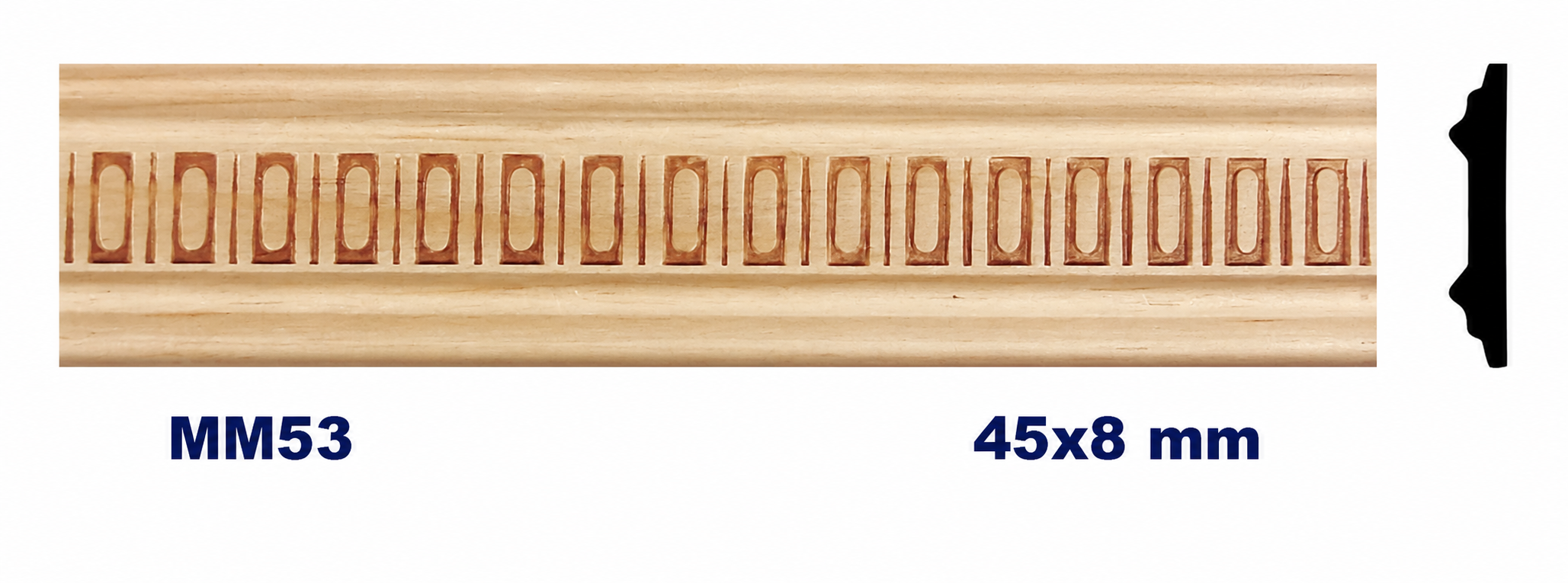 Moldura de madera grabada para mueble MM-53 – Kit de 2 piezas