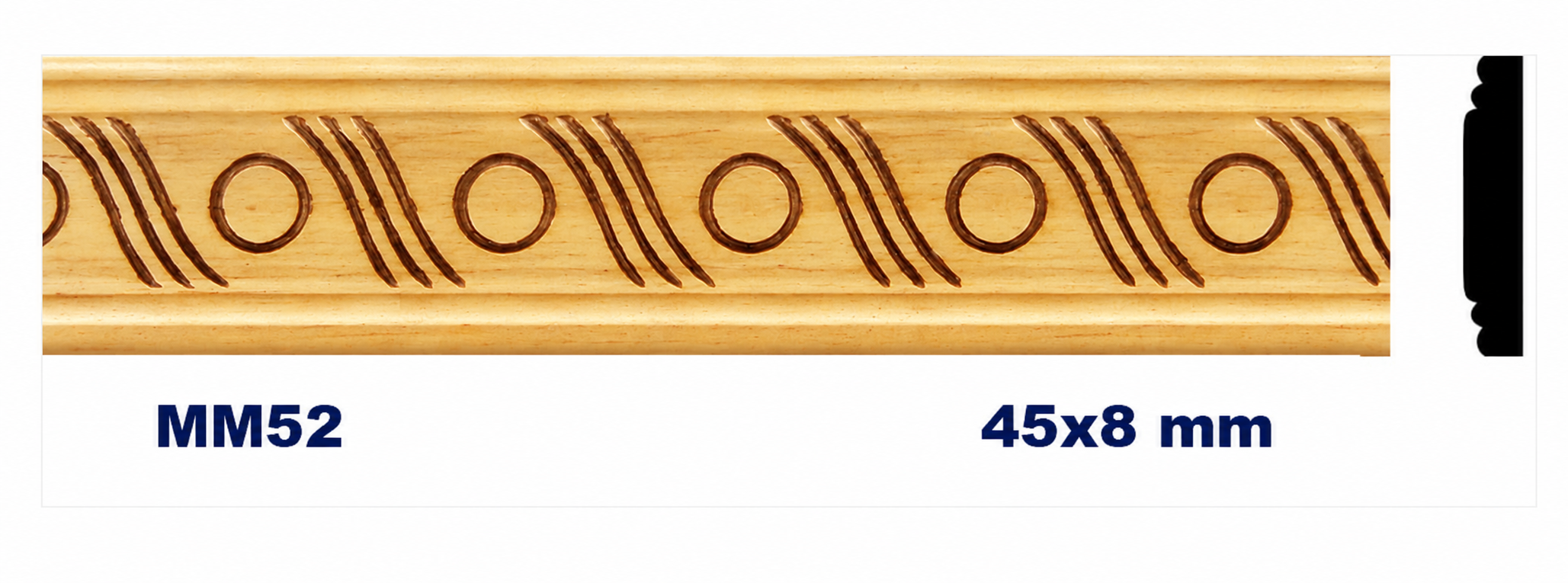 Moldura de madera grabada para mueble MM-52 – Kit de 2 piezas