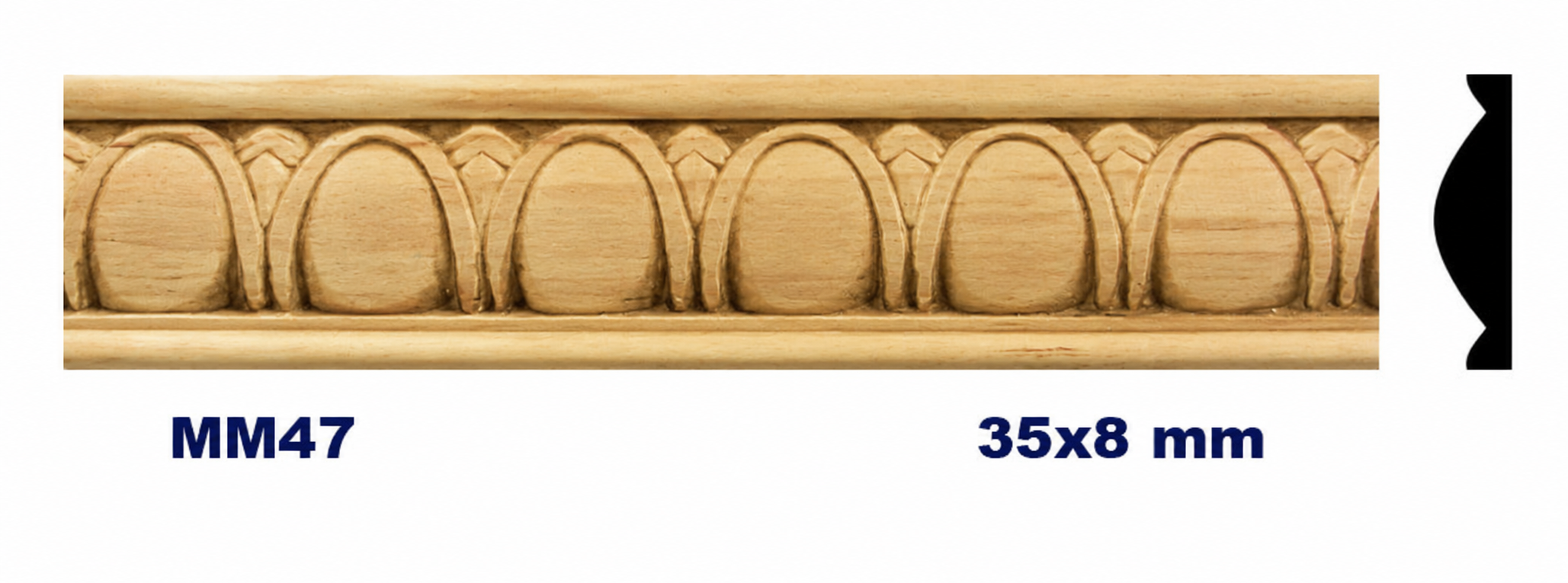Moldura de madera grabada para mueble MM-47 – Kit de 2 piezas
