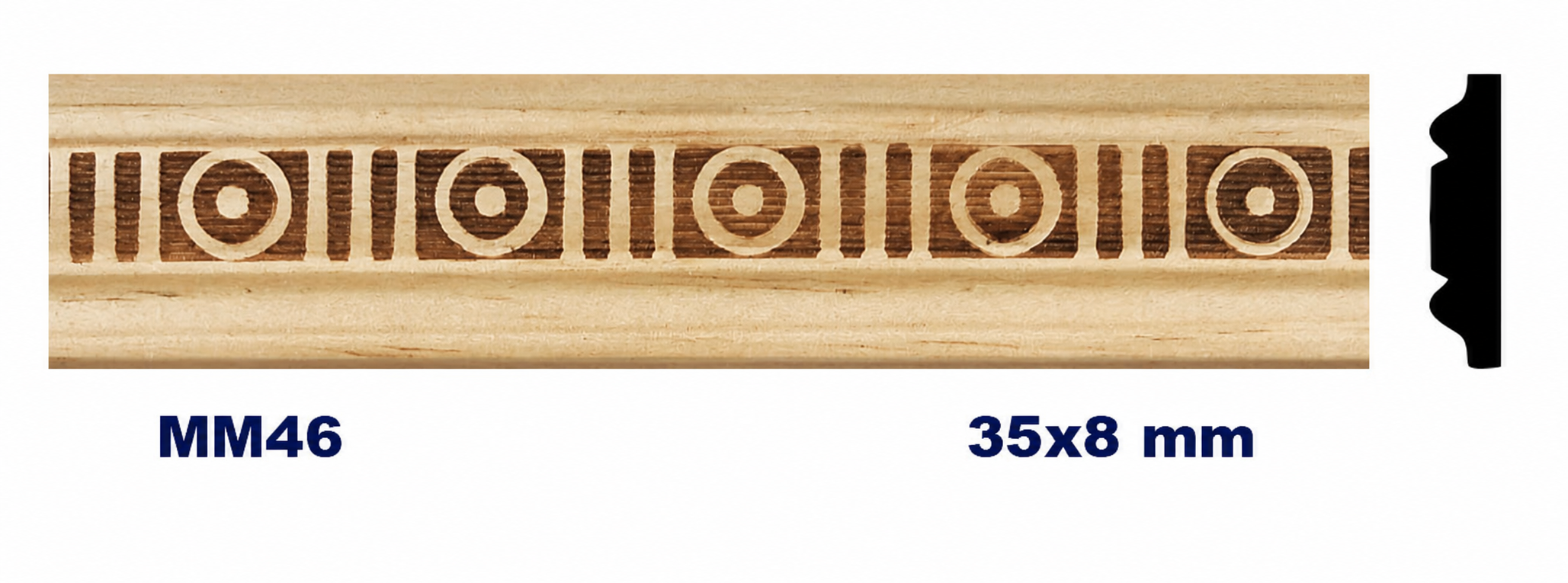 Moldura de madera grabada para mueble MM-46 – Kit de 2 piezas