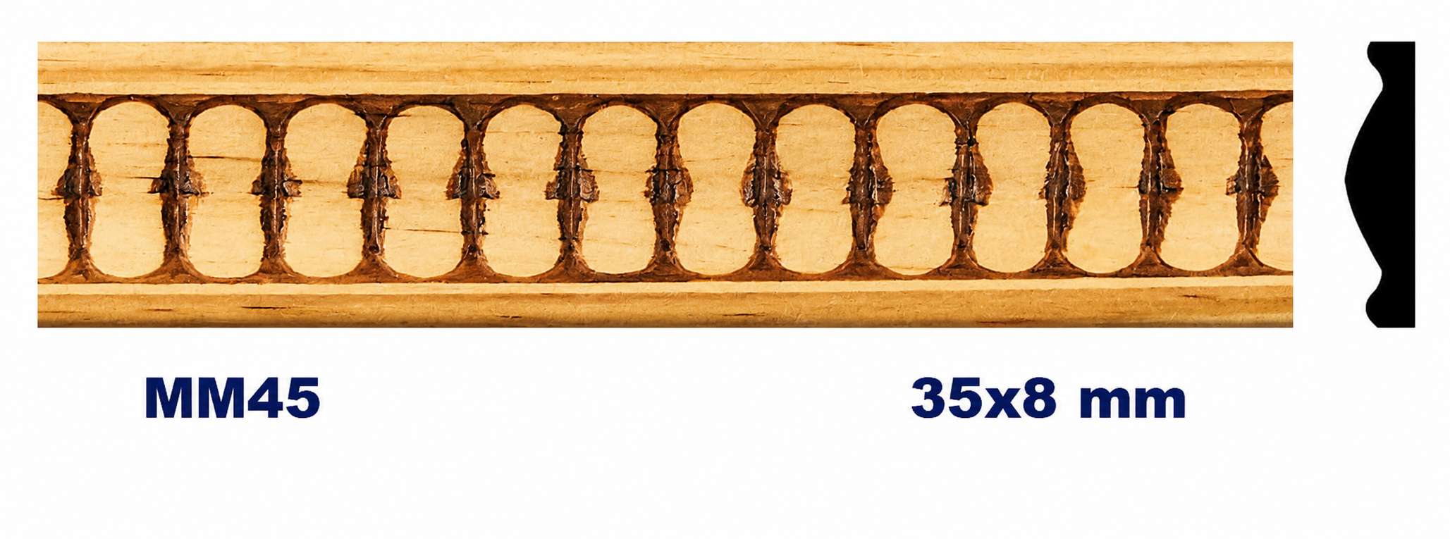 Moldura de madera grabada para mueble MM-45 – Kit de 2 piezas