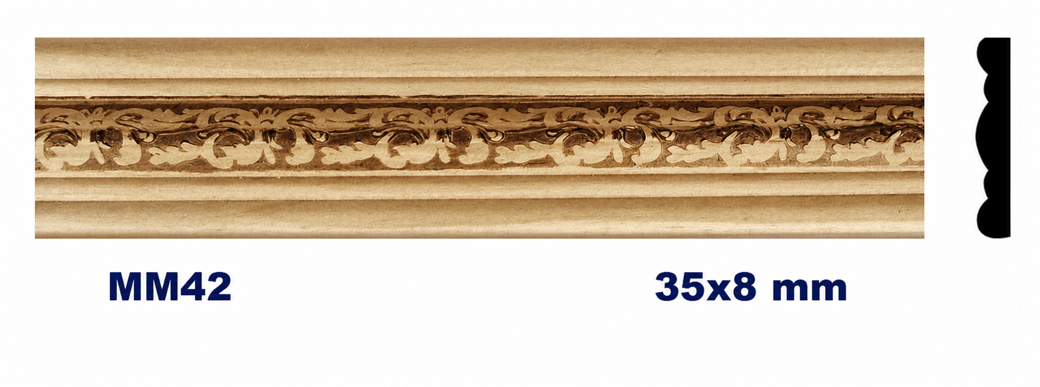 Moldura de madera grabada para mueble MM-42 – Kit de 2 piezas