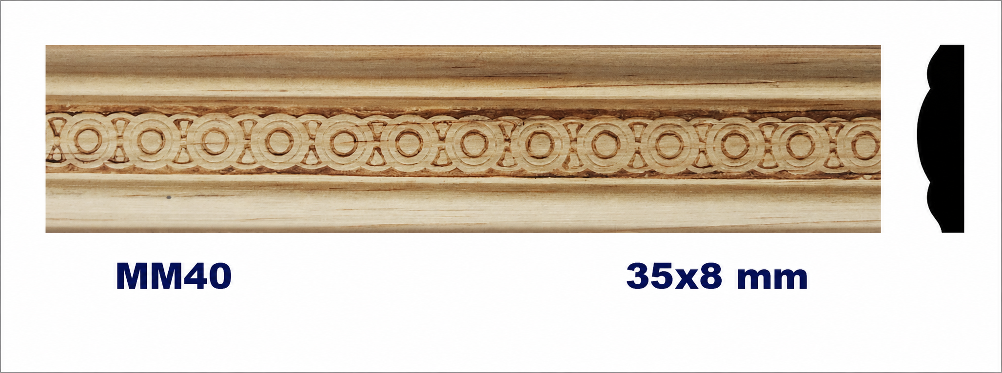 Moldura de madera grabada para mueble MM-40 – Kit de 2 piezas