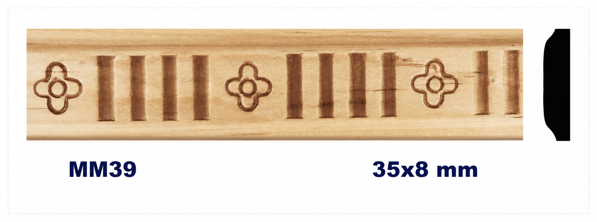 Moldura de madera grabada para mueble MM-39 – Kit de 2 piezas