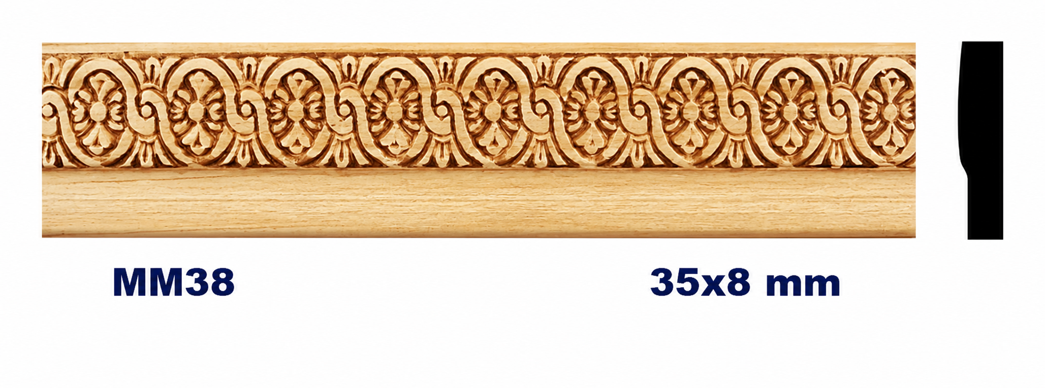 Moldura de madera grabada para mueble MM-38 – Kit de 2 piezas
