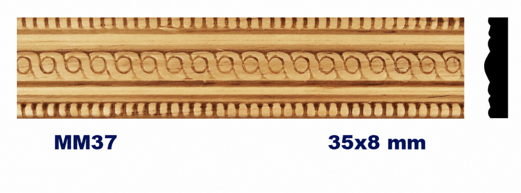 Moldura de madera grabada para mueble MM-37 – Kit de 4 piezas