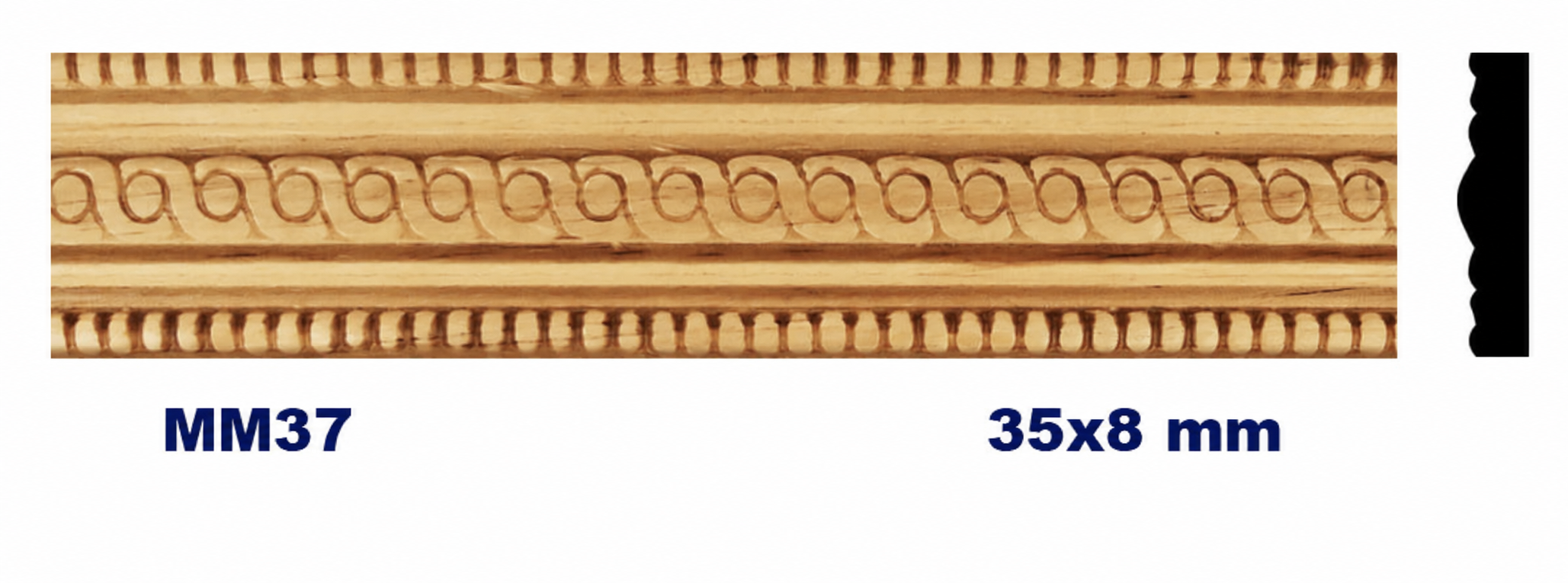 Moldura de madera grabada para mueble MM-37 – Kit de 2 piezas