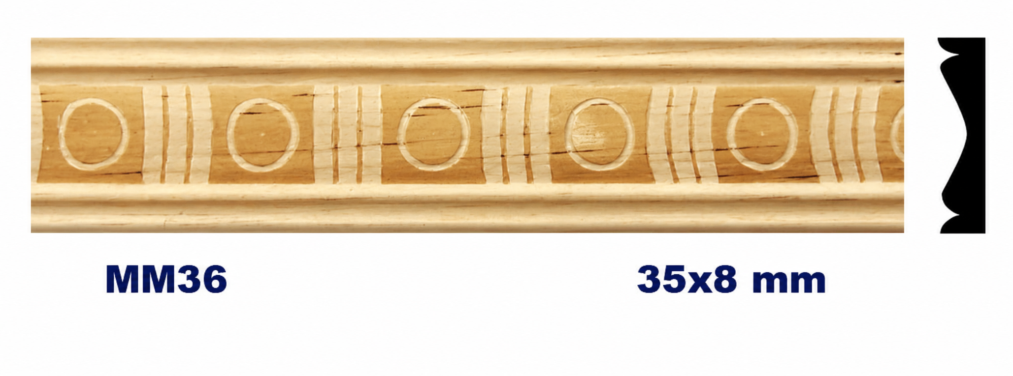 Moldura de madera grabada para mueble MM-36 – Kit de 2 piezas